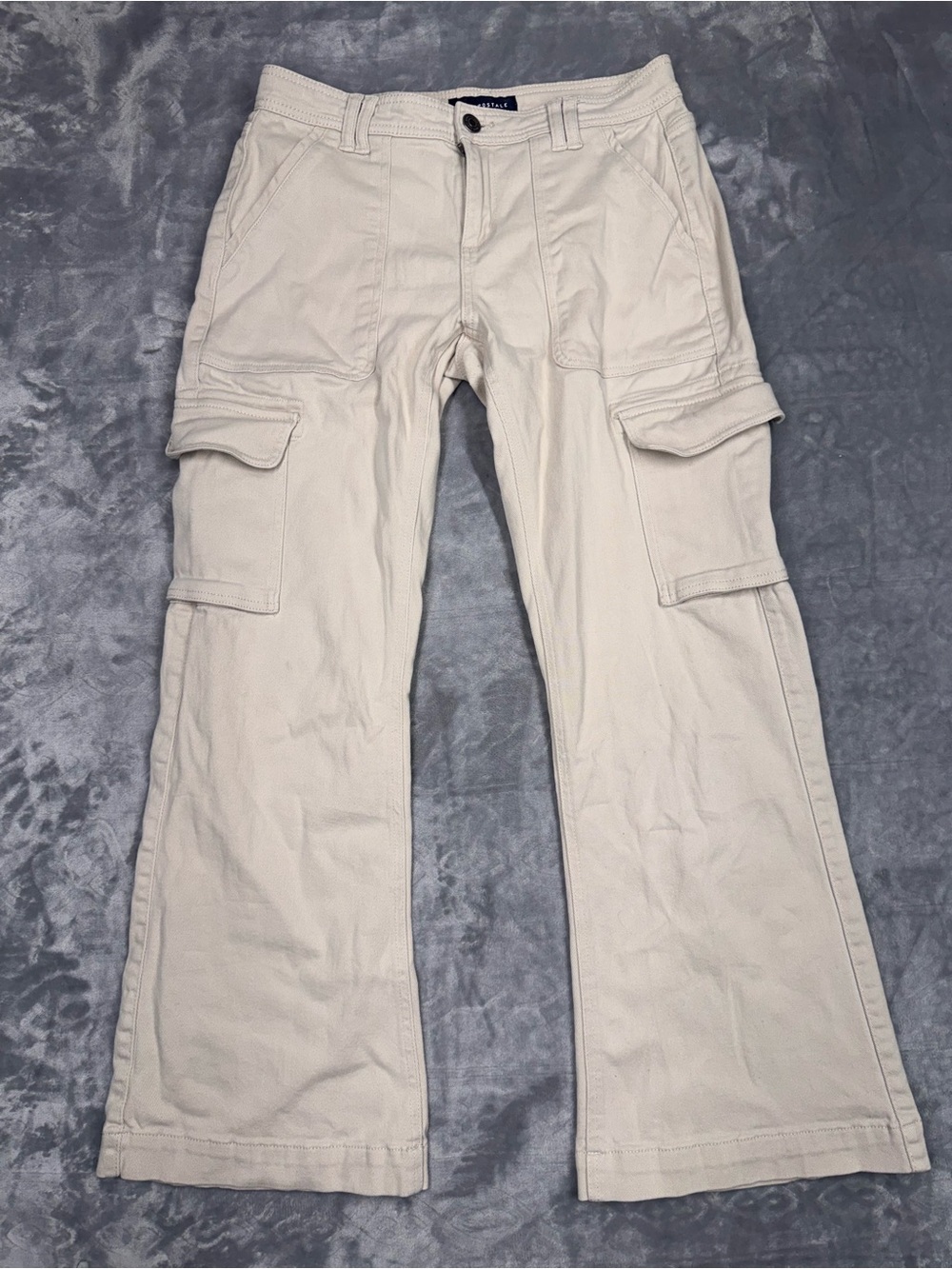 Aeropostale Y2K Women’s Khaki Cargo Flare Pants with Flap Pockets